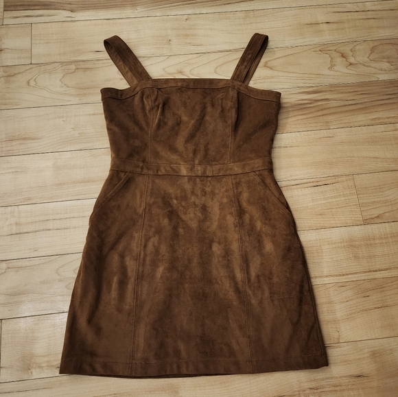 Abercrombie & Fitch Dresses & Skirts - Abercrombie & Fitch suede brown overall dress size medium